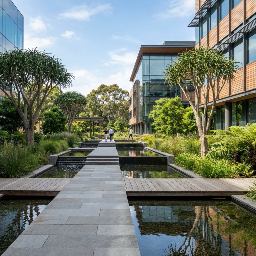 Emerald Plaza – landscape design project integrating modern outdoor spaces